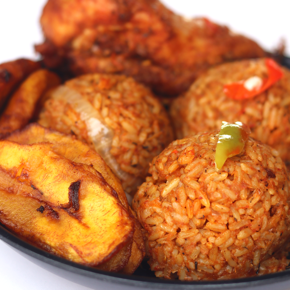 rice and chiken plantain